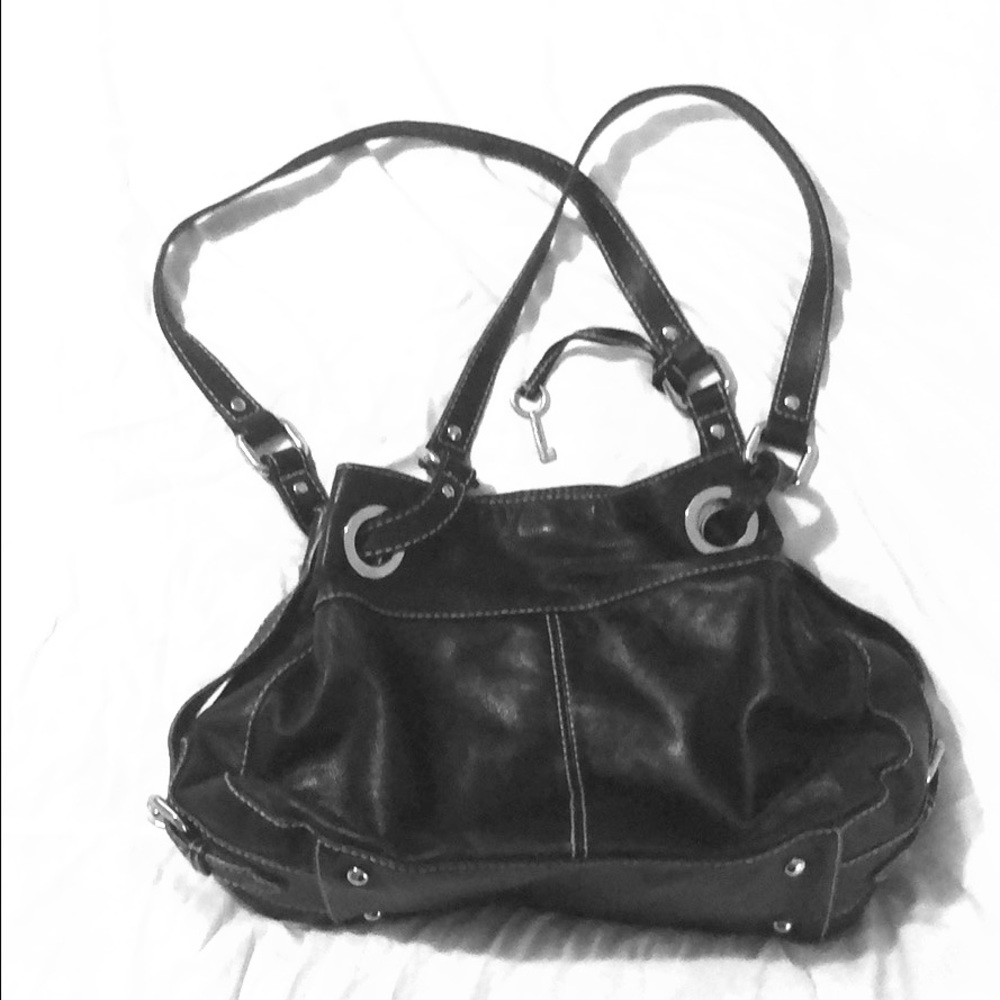 Vintage Black Fossil leather bag
